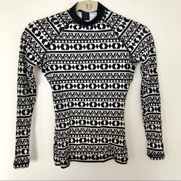 J Crew Geometric Print Rash Guard - Picture 1 of 5